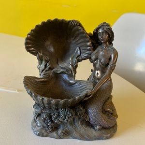 Brass mermaid jewelry holder